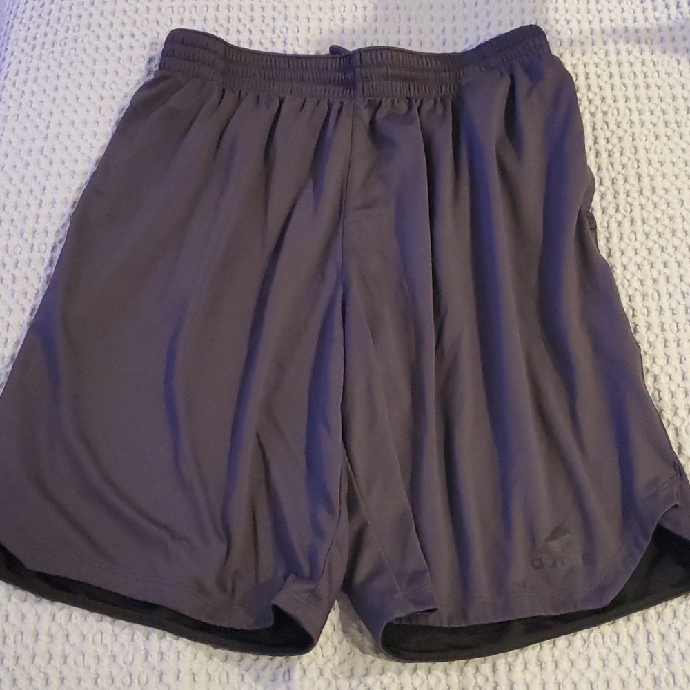Men's Grey and Black Adidas Shorts Medium #16